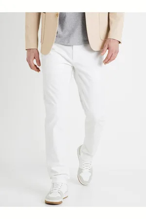 Celio Bílé pánské chino kalhoty Tocharles