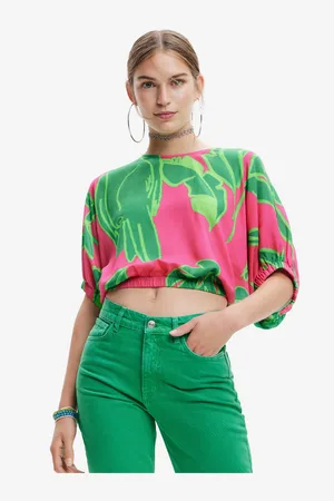 Desigual Zeleno-růžový dámský top Garret