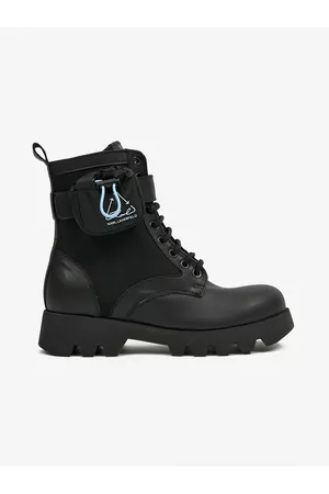 Karl Lagerfeld Černé dámské kožené kotníkové boty Terra Firma