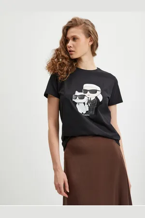 Karl Lagerfeld Černé dámské tričko Ikonik