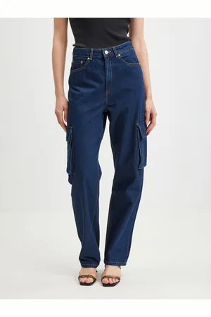 TOM TAILOR Tmavě modré dámské straight fit džíny