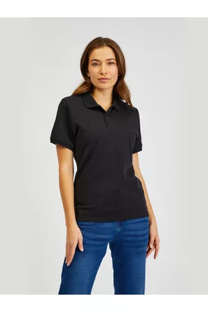 sam 73 Ženy S límečkem - Černé dámské bavlněné polo tričko SAM73 Hydra