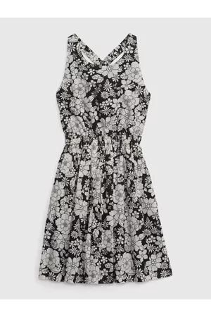 GAP Dívky Šaty - Černé holčičí šaty květované šaty