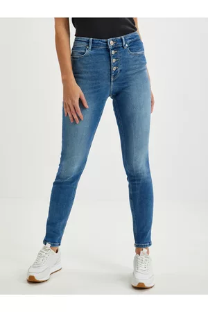 Guess Ženy Skinny - Modré dámské skinny fit džíny 1981 Exposed Button