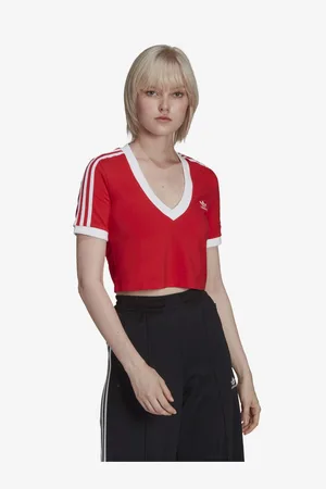 adidas Červený dámský crop top