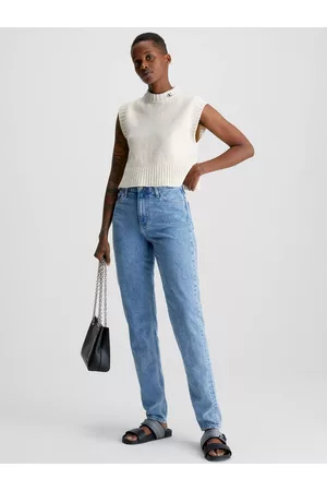 Calvin Klein Ženy Mom džíny - Světle modré dámské mom džíny