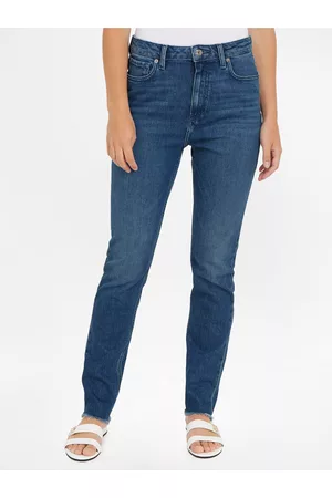 Tommy Hilfiger Ženy Rovné nohavice - Modré dámské straight fit džíny