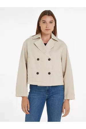Tommy Hilfiger Ženy Crop top - Béžový dámský lehký crop top kabátek