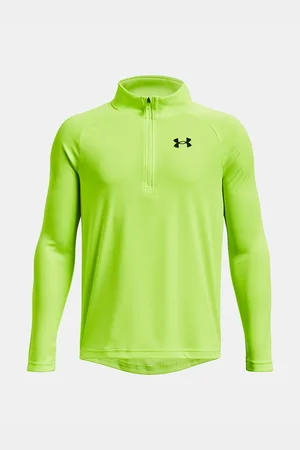 Under Armour Neonově zelené sportovní tričko UA Tech 2.0 1/2 Zip