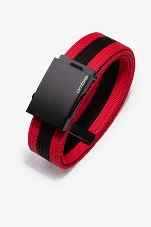 Ombre Clothing Černo-červený pánský látkový pásek A377