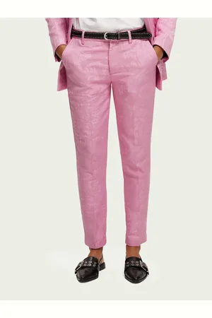 Scotch&Soda Růžové dámské květované chino kalhoty