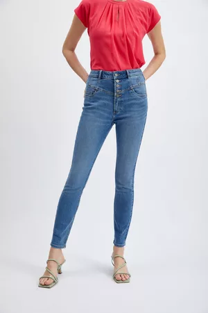 ORSAY Ženy Skinny - Modré dámské skinny fit džíny
