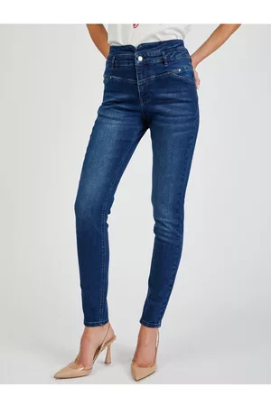 ORSAY Ženy Skinny - Tmavě modré dámské skinny fit džíny
