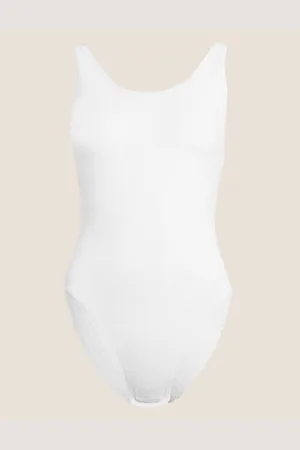 Marks & Spencer Bílé dámské stahující body s krajkou Secret Support™