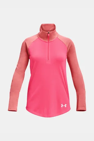 Under Armour Tmavě růžové holčičí sportovní tričko Tech