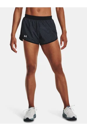 Under Armour Tmavě šedé dámské vzorované sportovní kraťasy UA Fly By 2.0