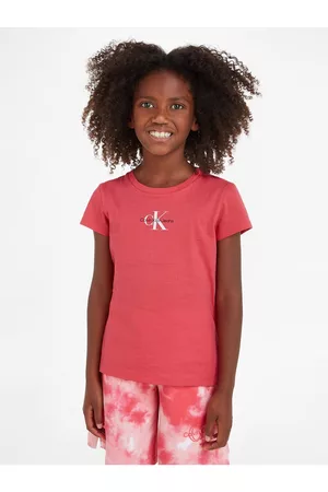 Calvin Klein Dívky Trička - Tmavě růžové holčičí tričko