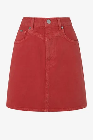 Pepe Jeans Červená dámská džínová sukně