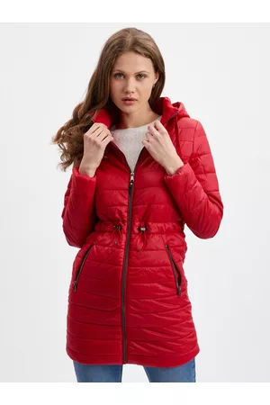 ORSAY Ženy Kabáty - Červený dámský prošívaný kabát