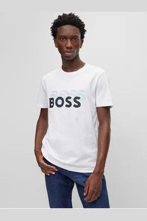 HUGO BOSS Bílé pánské tričko Hugo