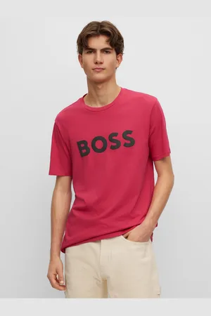 HUGO BOSS Tmavě růžové pánské tričko Hugo