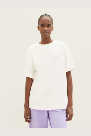 TOM TAILOR Krémové dámské oversize tričko