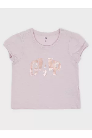GAP Dívky S krátkým rukávem - Růžové holčičí tričko s logem