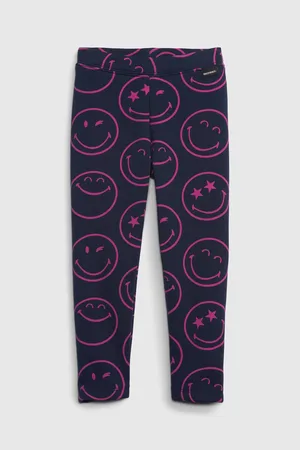 GAP Tmavě modré holčičí vzorované legíny & Smiley®