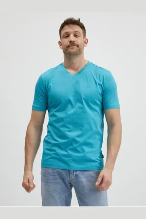 HUGO BOSS Modré pánské tričko Hugo Terry