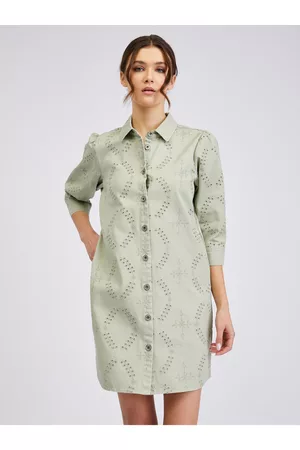 ORSAY Ženy Džínové šaty - Světle zelené dámské džínové šaty