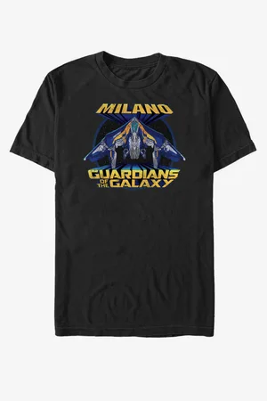 ZOOT FAN. Černé unisex tričko Milano Strážci Galaxie Marvel