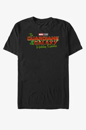 ZOOT FAN. Černé unisex tričko Holiday special Strážci Galaxie Marvel