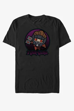 ZOOT FAN. Černé unisex tričko Star-Lord Strážci Galaxie Marvel