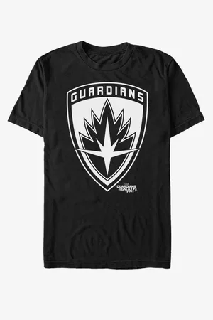 ZOOT FAN. Černé unisex tričko Symbol Strážci Galaxie vol. 2 Marvel