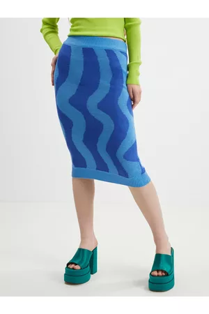 Noisy May Ženy S potiskem - Dámská vzorovaná svetrová midi sukně Cosmic