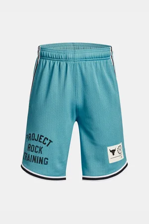 Under Armour Tyrkysové klučičí sportovní kraťasy Pjt Rck Penny Mesh Sts TG