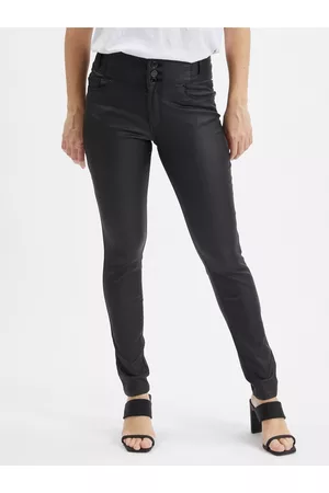 ORSAY Ženy Úzké nohavice - Černé dámské skinny fit kalhoty