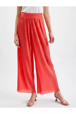 ORSAY Ženy Široké nohavice - Červené dámské široké kalhoty