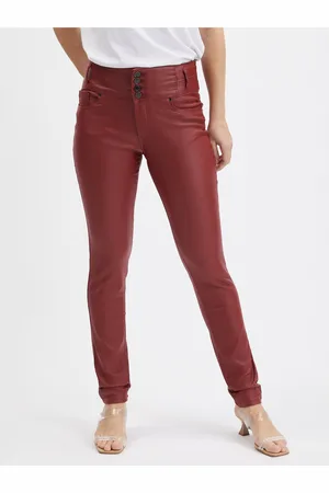 ORSAY Vínové dámské skinny fit kalhoty
