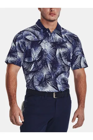 Under Armour Tmavě modré pánské vzorované sportovní polo tričko UA Iso-Chill Grphc Palm Polo