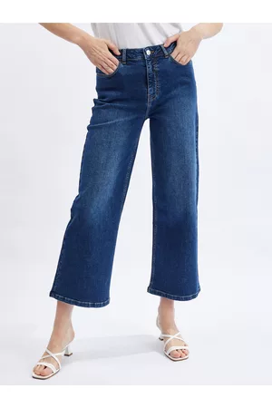 ORSAY Ženy Bootcut - Tmavě modré dámské zkrácené flared fit džíny
