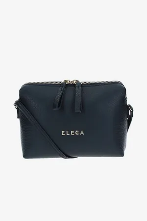 Elega Černá dámská kožená crossbody kabelka Hillary