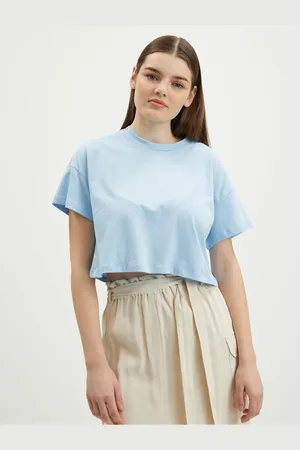 Noisy May Světle modré crop top tričko Alena