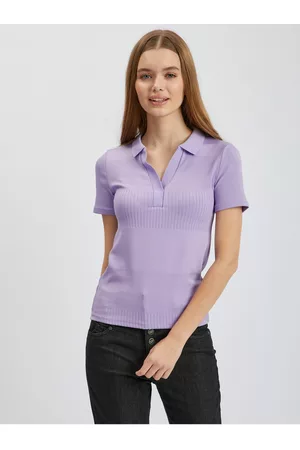 ORSAY Ženy S límečkem - Světle fialové dámské úpletové polo tričko