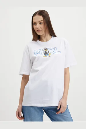 Karl Lagerfeld Bílé dámské oversize tričko x Disney