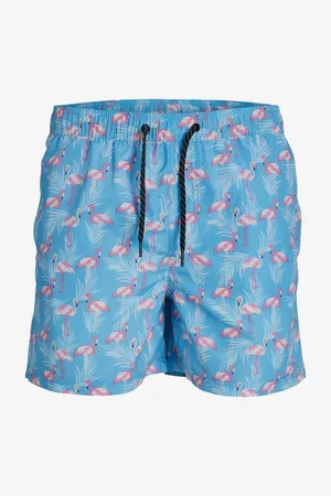 JACK & JONES Světle modré klučičí vzorované plavky Fiji
