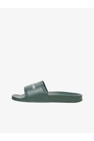 JACK & JONES Muži Pantofle - Tmavě zelené pánské pantofle Perry