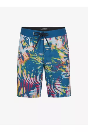 O'Neill Muži Šortky - Růžovo-modré pánské vzorované plavky MYSTO 20'' BOARDSHORTS