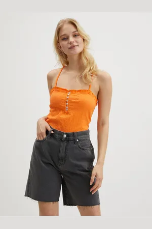 Pieces® Oranžové dámské body Leaf