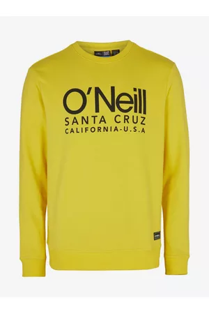 O'Neill Muži Mikiny bez kapuce - Žlutá pánská mikina s nápisem CALI ORIGINAL CREW